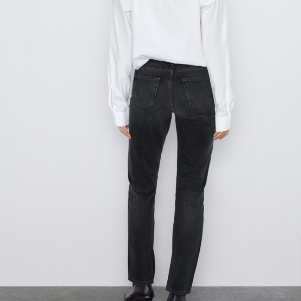 Zara Twilight black Premium jeans w side vents hem - Picture 2 of 7